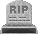 gravestone with "RIP" on it